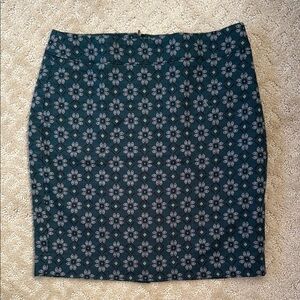 LOFT Lake Blue and mint green Pencil Skirt, Above the Knee-Length Work Style